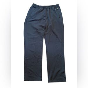 Athleta Womens Straight Leg Black Elastic Drawstring Waist Sweatpants Zip Pocket